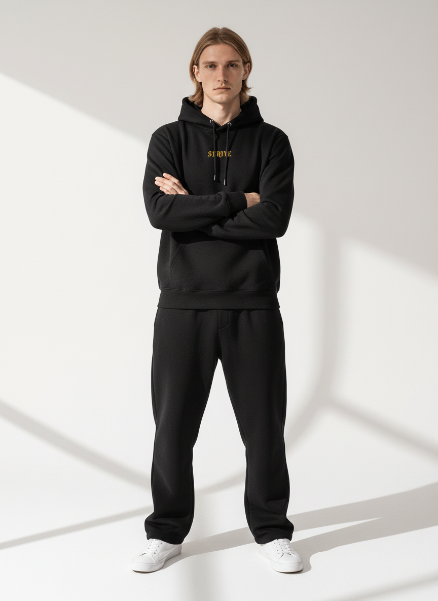 Full body view of the model wearing Strive - Hard as F*ck - Džemperis