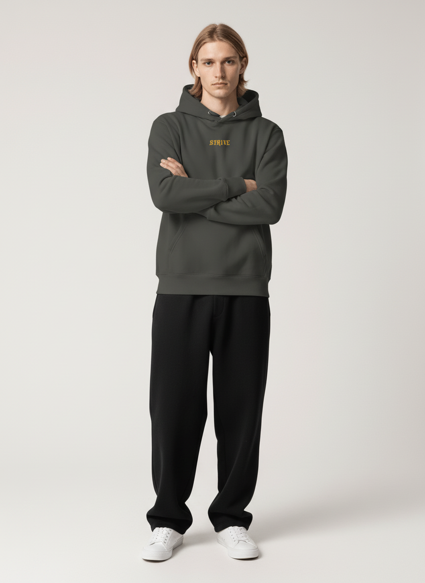 Full body view of the model wearing Strive - Hard as F*ck - Džemperis