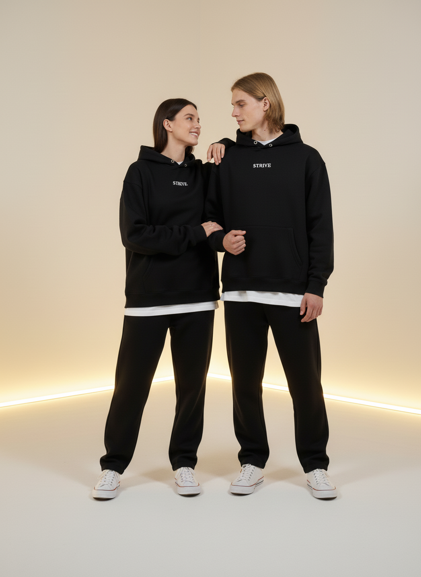 Full body view of the model wearing Strive - Hard as F*ck - Džemperis