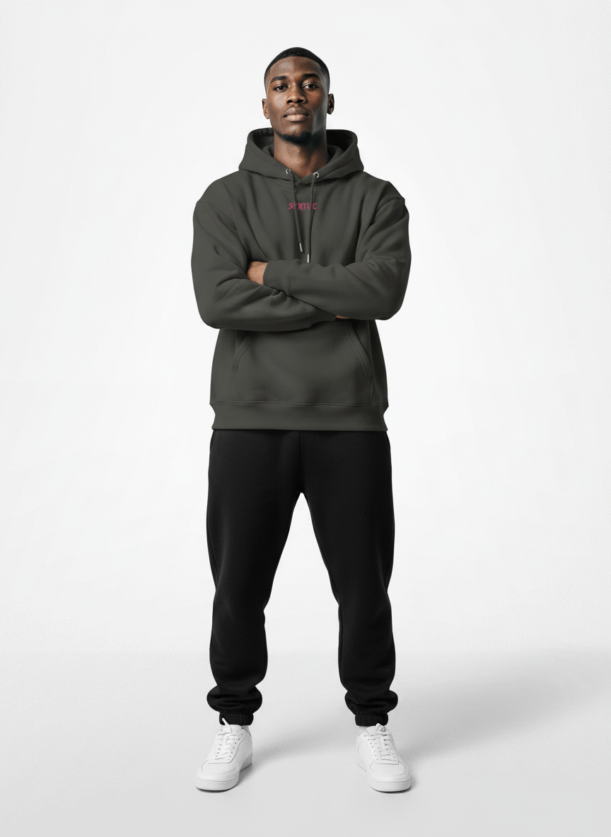 Full body view of the model wearing Strive - Hard as F*ck - Džemperis