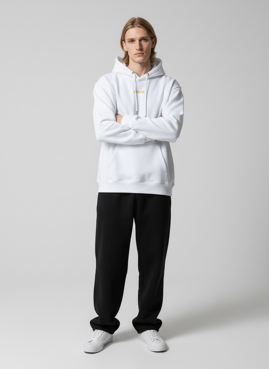 Full body view of the model wearing Strive - Hard as F*ck - Džemperis